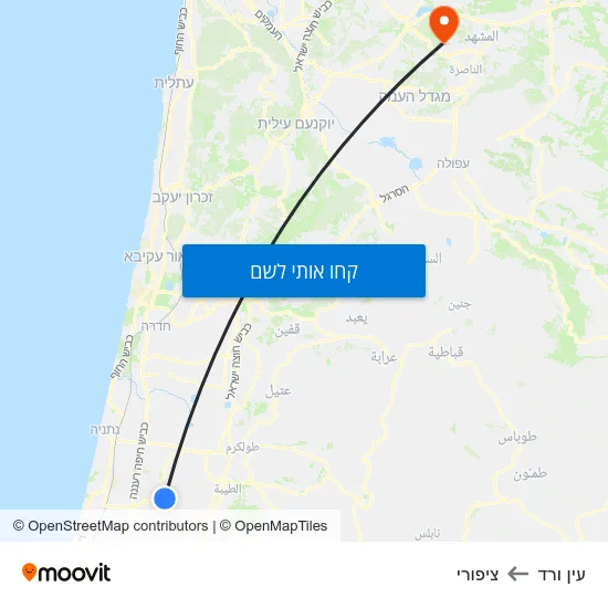 מפת עין ורד לציפורי