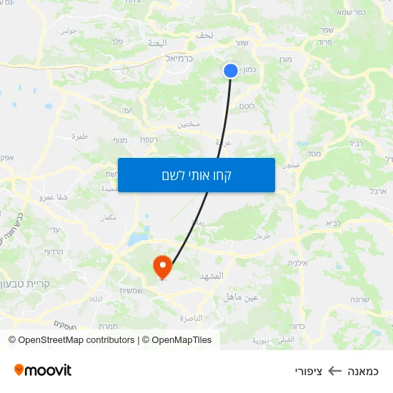 מפת כמאנה לציפורי