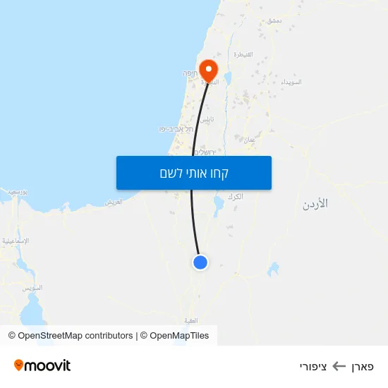 מפת פארן לציפורי