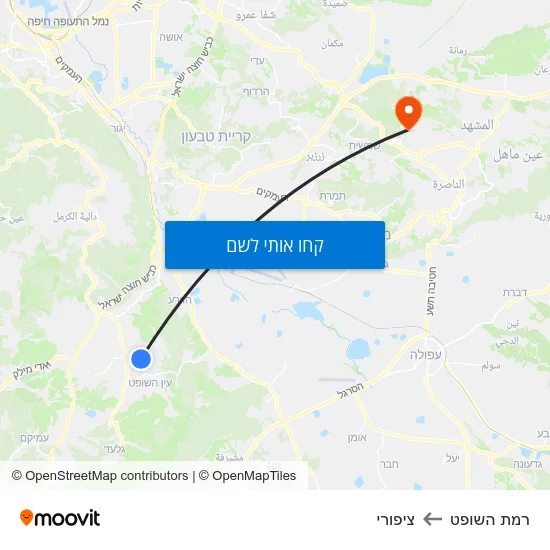 מפת רמת השופט לציפורי
