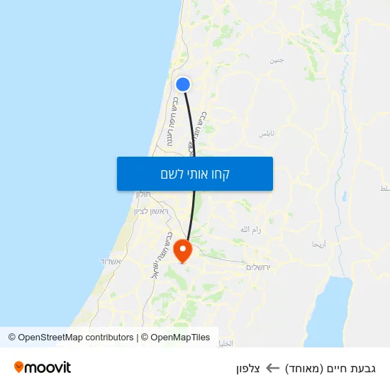 מפת גבעת חיים (מאוחד) לצלפון