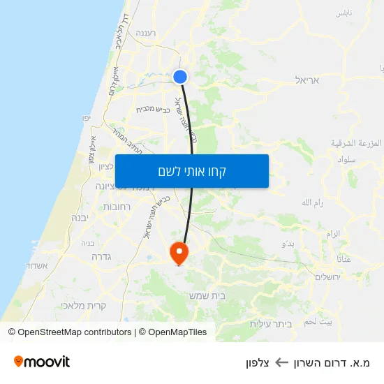 מפת מ.א. דרום השרון לצלפון