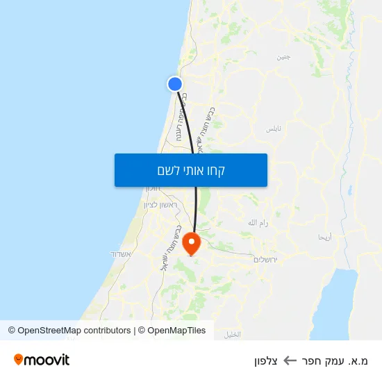 מפת מ.א. עמק חפר לצלפון