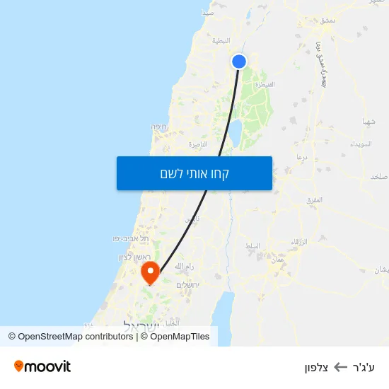מפת ע'ג'ר לצלפון