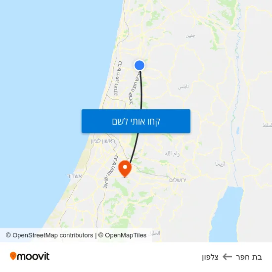 מפת בת חפר לצלפון