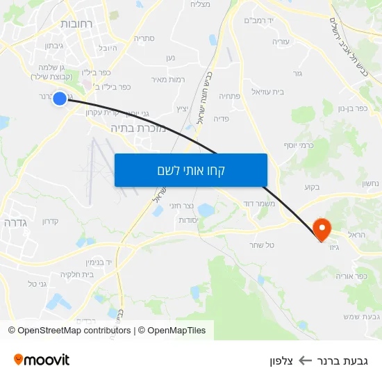 מפת גבעת ברנר לצלפון