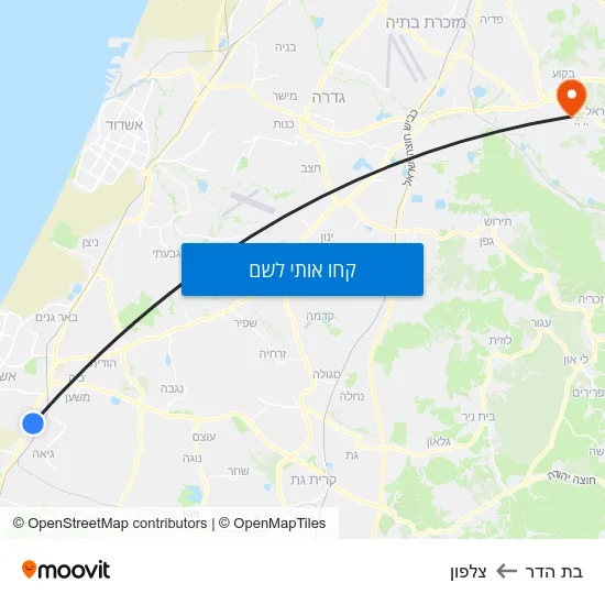 מפת בת הדר לצלפון