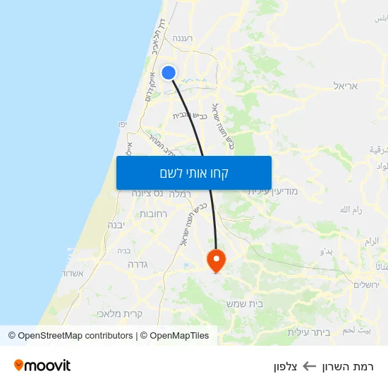 מפת רמת השרון לצלפון