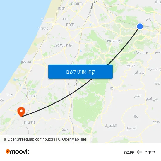מפת ידידה לשובה