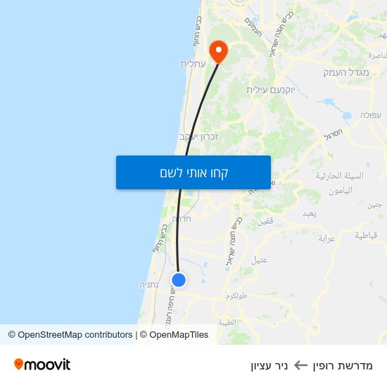 מפת מדרשת רופין לניר עציון