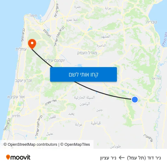 מפת ניר דוד (תל עמל) לניר עציון