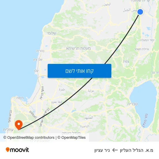 מפת מ.א. הגליל העליון לניר עציון