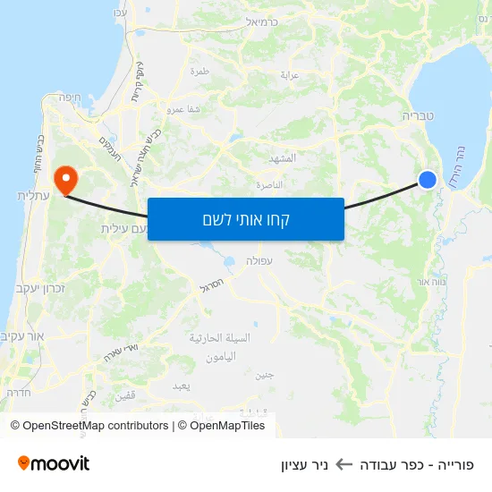מפת פורייה - כפר עבודה לניר עציון