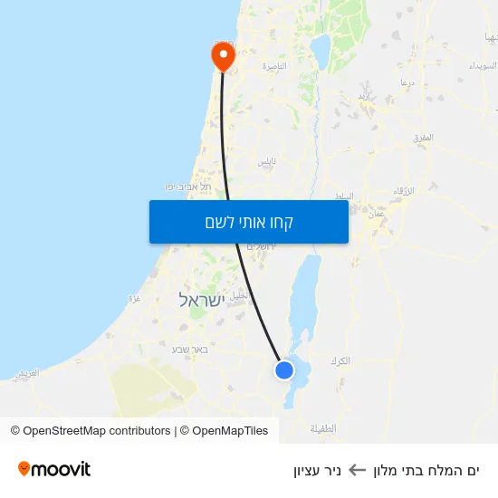 מפת ים המלח בתי מלון לניר עציון