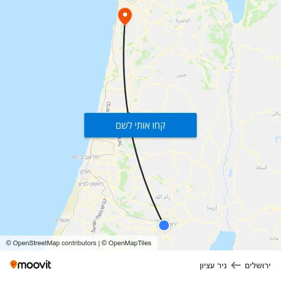 מפת ירושלים לניר עציון