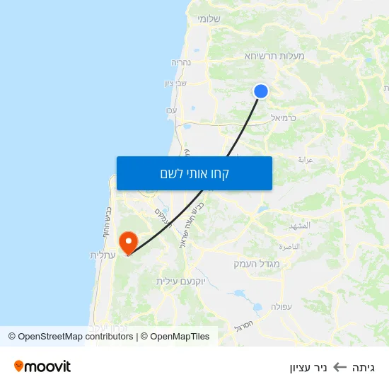 מפת גיתה לניר עציון