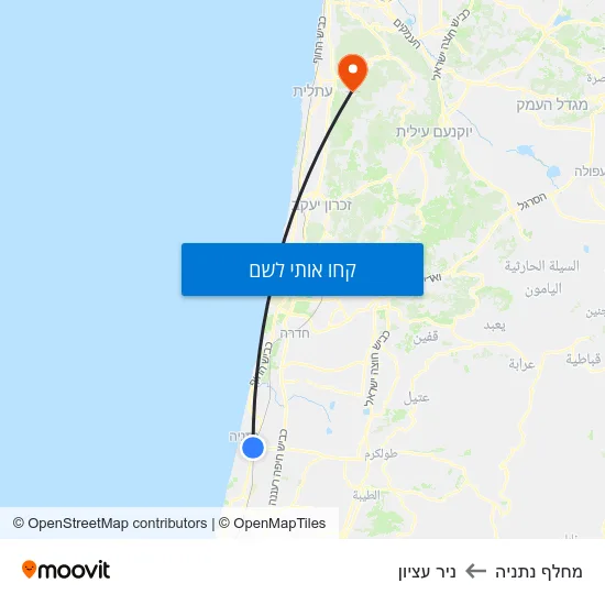 מפת מחלף נתניה לניר עציון