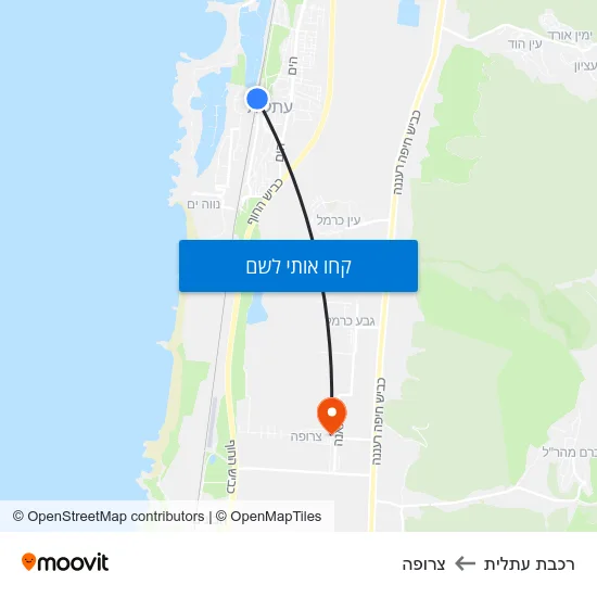 מפת רכבת עתלית לצרופה