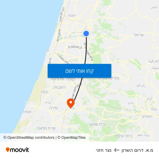 מפת מ.א. דרום השרון לנצר חזני