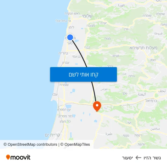 מפת גשר הזיו ליסעור
