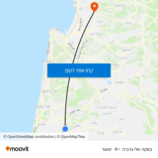 מפת באקה אל-גרביה ליסעור