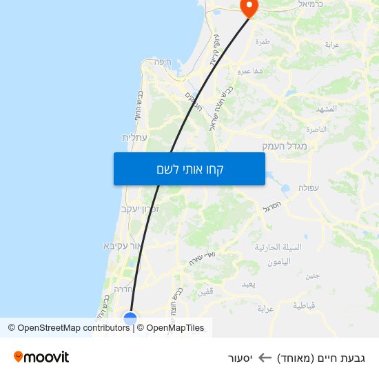 מפת גבעת חיים (מאוחד) ליסעור