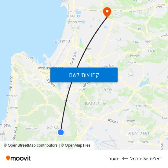 מפת דאלית אל-כרמל ליסעור