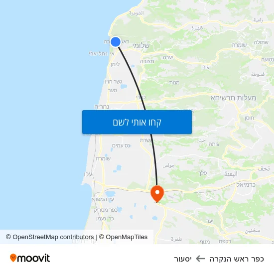 מפת כפר ראש הנקרה ליסעור