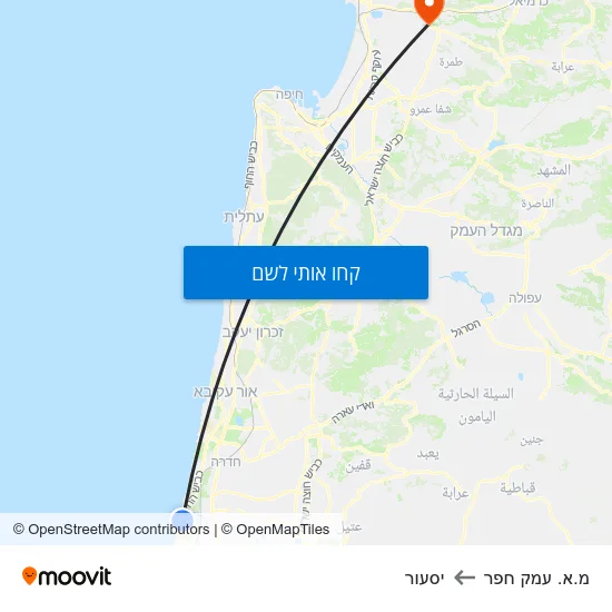 מפת מ.א. עמק חפר ליסעור