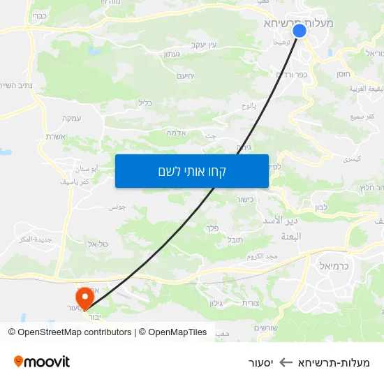 מפת מעלות-תרשיחא ליסעור