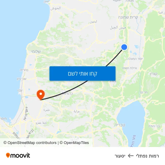 מפת רמות נפתלי ליסעור