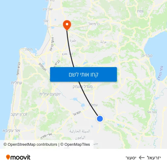 מפת יזרעאל ליסעור