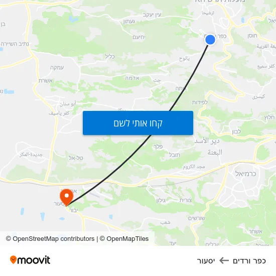 מפת כפר ורדים ליסעור