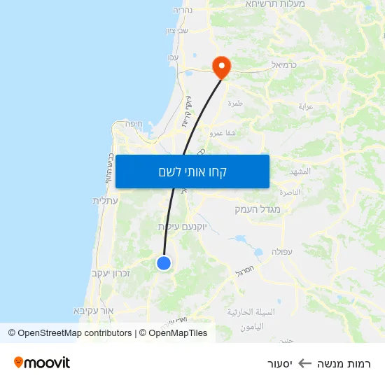 מפת רמות מנשה ליסעור