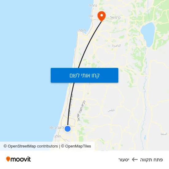 מפת פתח תקווה ליסעור