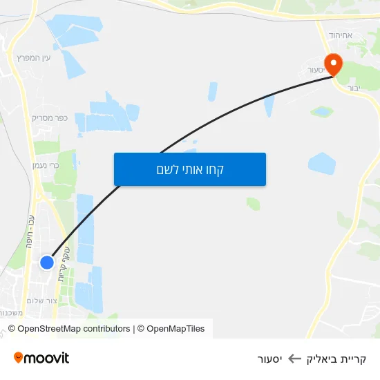 מפת קריית ביאליק ליסעור