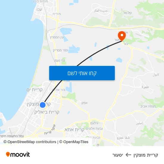 מפת קריית מוצקין ליסעור