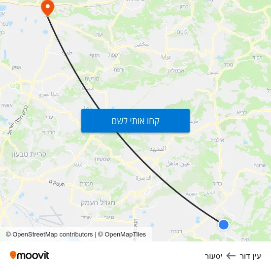 מפת עין דור ליסעור