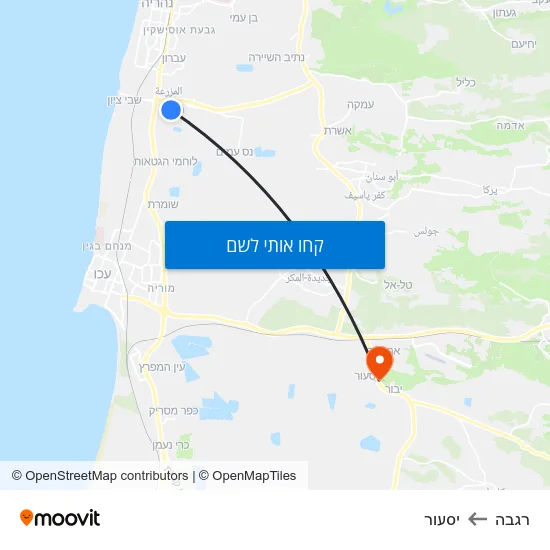 מפת רגבה ליסעור