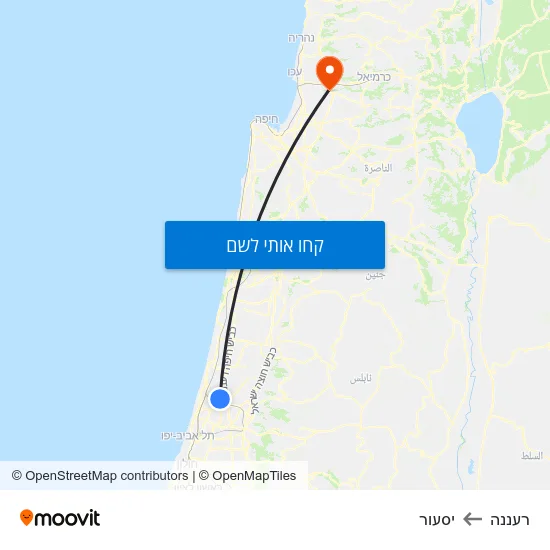 מפת רעננה ליסעור