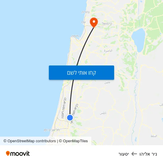 מפת ניר אליהו ליסעור