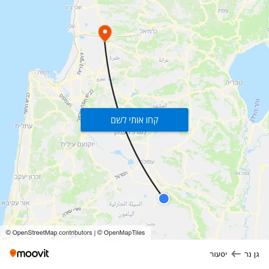 מפת גן נר ליסעור
