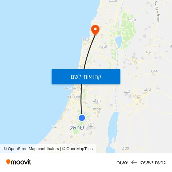 מפת גבעת ישעיהו ליסעור
