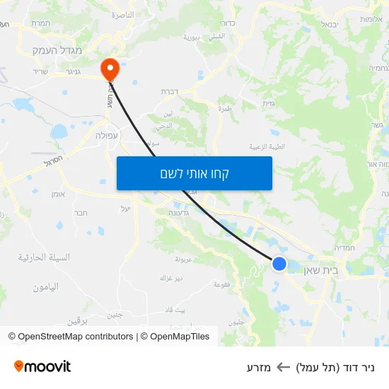מפת ניר דוד (תל עמל) למזרע