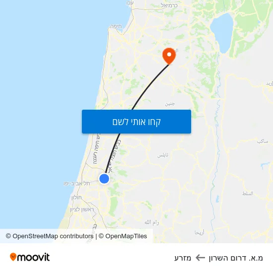 מפת מ.א. דרום השרון למזרע