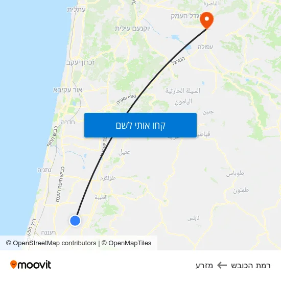 מפת רמת הכובש למזרע