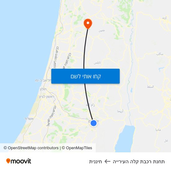 מפת תחנת רכבת קלה העירייה לחיננית