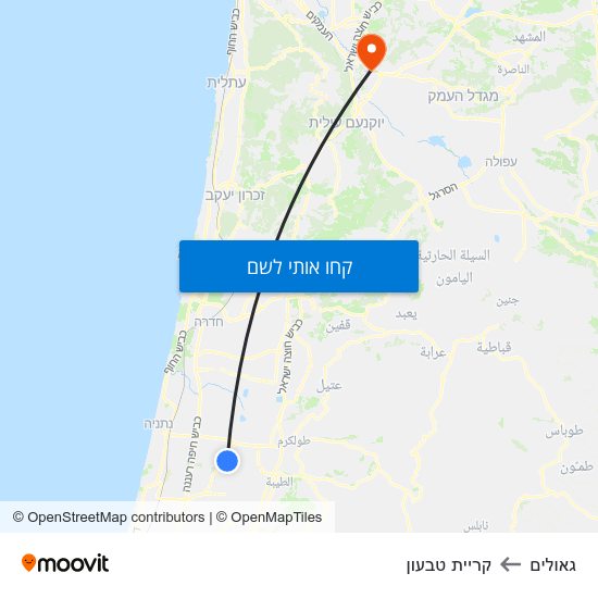 מפת גאולים לקריית טבעון