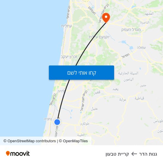 מפת גנות הדר לקריית טבעון