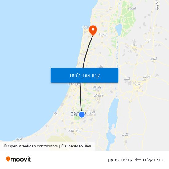 מפת בני דקלים לקריית טבעון